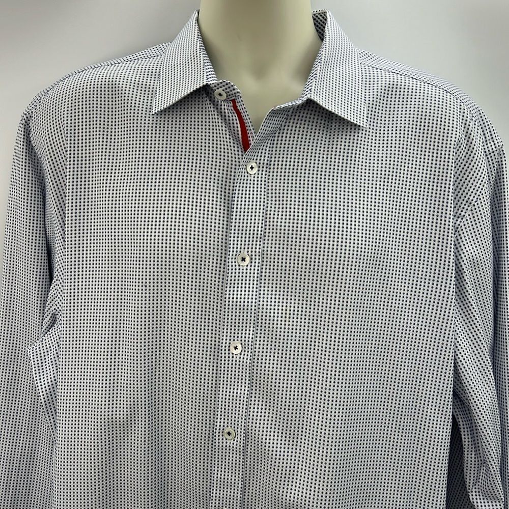 Bugatchi classic fit cotton button up shirt polka dot